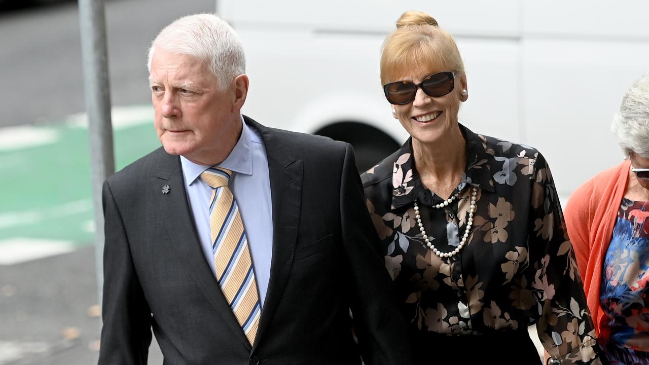 Ben Roberts-Smith’ parents, Len and Sue Roberts, arrive at the Federal Court on Monday. Picture: NCA NewsWire / Jeremy Piper