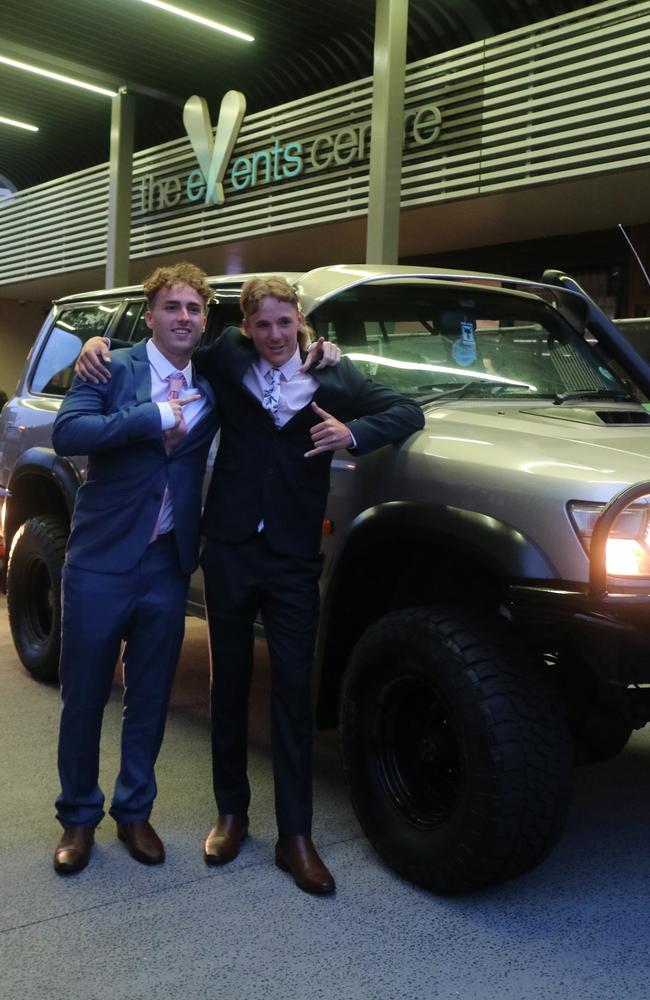 St John's College year 12 students arrive in style for their 2023 formal.