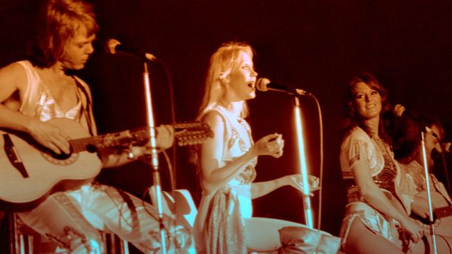 ABBA perform at Sydney Showgrounds in 1977.