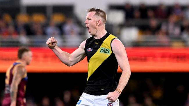 Richmond forward Jack Riewoldt needs just 45 more goals to hit 800 majors in his decorated career. Pictures: Getty Images