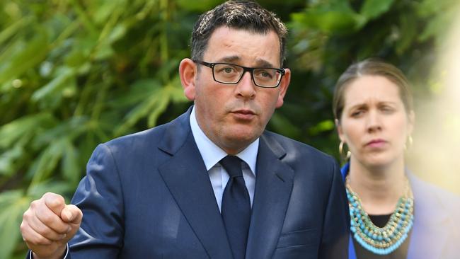 Premier Daniel Andrews speaking about the mental health royal commission. Picture: AAP