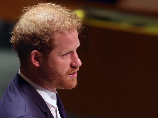 Prince Harry compared the US and Russia by declaring a ‘global assault on democracy’. Picture: AFP