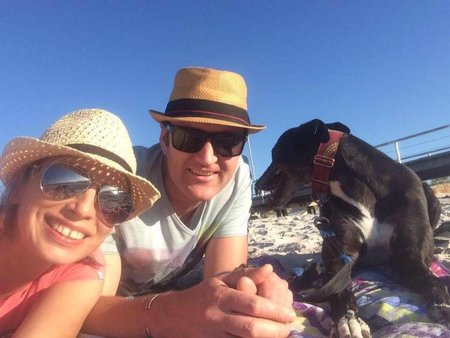 Lucy Paveley with her husband Jamie. Lucy killed in a hit-run smash at Parafield early Sunday morning.