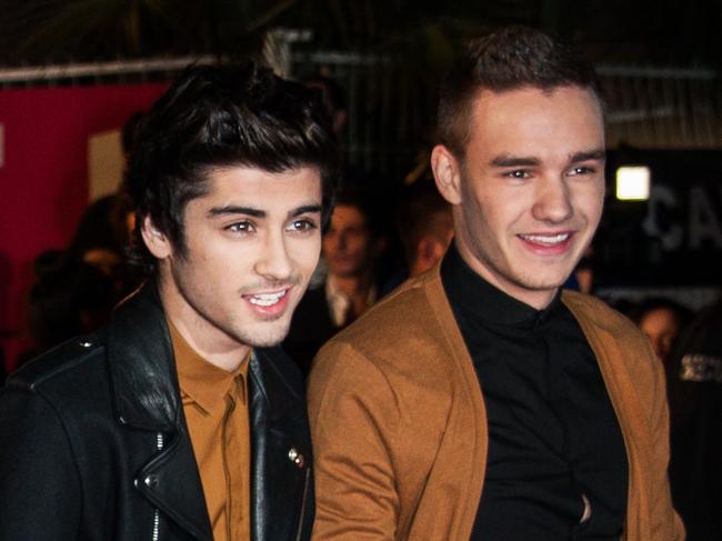 Zayn Malik and Liam Payne in 2013 when they were bandmates in One Direction. Picture: Getty Images