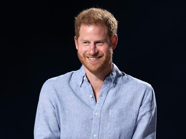 INGLEWOOD, CALIFORNIA: In this image released on May 2, Prince Harry, Duke of Sussex, speaks onstage during Global Citizen VAX LIVE: The Concert To Reunite The World at SoFi Stadium in Inglewood, California. Global Citizen VAX LIVE: The Concert To Reunite The World will be broadcast on May 8, 2021. (Photo by Kevin Winter/Getty Images for Global Citizen VAX LIVE)