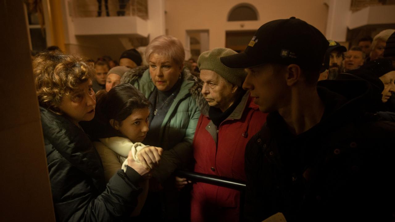 More people prepare to board an evacuation train in Kherson, Ukraine. Picture: Getty Images.