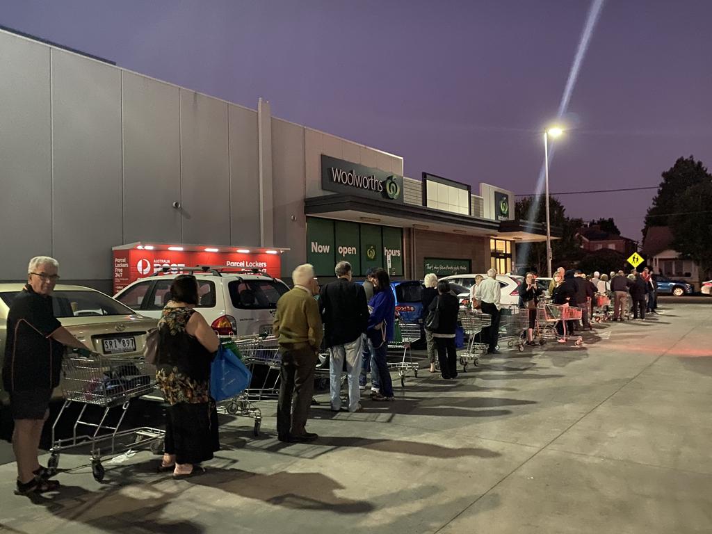 Seniors hour at Woolworths, Glen Huntly, Melbourne. Picture: Supplied