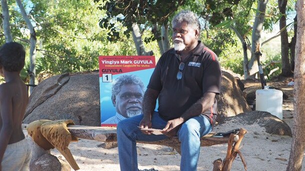 Independent candidate and sitting MP for the NT seat of Mulka, Yingiya Guyula, pictured in Arnhem Land. Photo: Supplied 14.8.20