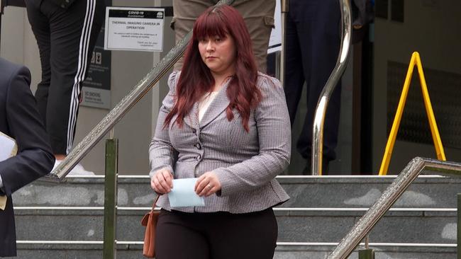 Dimity Quinlan leaves Wollongong Court on December 16. 