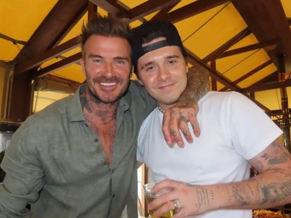 The family is still working through their issues after Brooklyn skipped dad David Beckham’s 50th birthday parties. Picture: victoriabeckham/Instagram