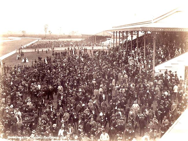 A large crowd at Rosehill Racecourse in 1890. Picture: Courtesty of Mitchell Library, State Library of NSW