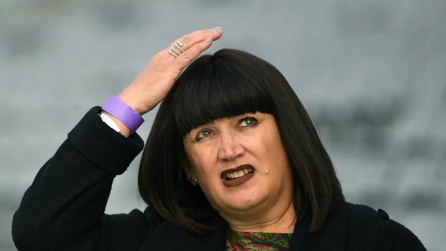 Rugby Australia chief executive Raelene Castle looks on during the Australian Wallabies Captains Run at Eden Park in Auckland, New Zealand, Friday, August 16, 2019. The Australian Wallabies player the New Zealand All Blacks in the second Bledisloe Cup on Saturday. (AAP Image/Dave Hunt) NO ARCHIVING