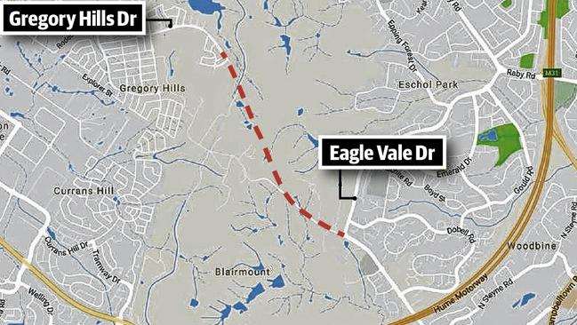 NEW. Map of Gregory Hills Drive extension. NEW.