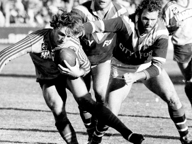 Brett Kenny in action for Parramatta Eels against the Roosters in 1981.