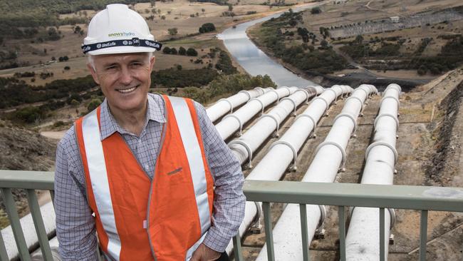 Malcolm Turnball tours the Tumut No 3 power station in March last year. Picture: Andrew Taylor