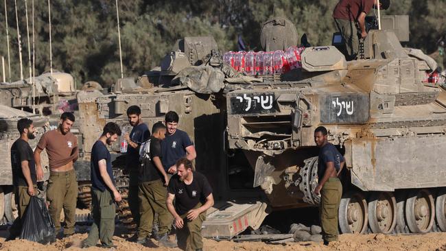 Israeli troops deploy at a position near Israel's border with the Gaza Strip. Picture; AFP.