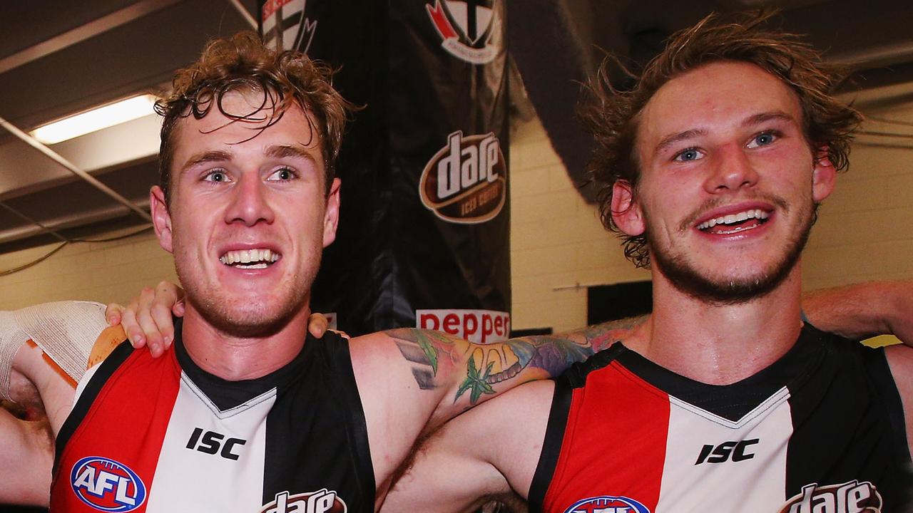 Tim Membrey and Jimmy Webster. (Photo by Michael Dodge/Getty Images)