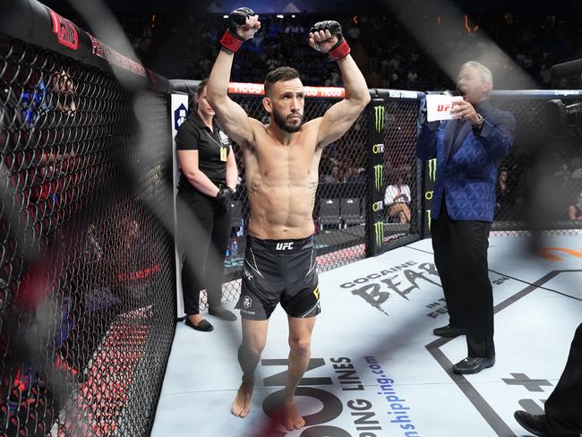 Ross steps into the cage for his debut at UFC 284 in Perth. Picture: Chris Unger/Zuffa LLC/Getty Images