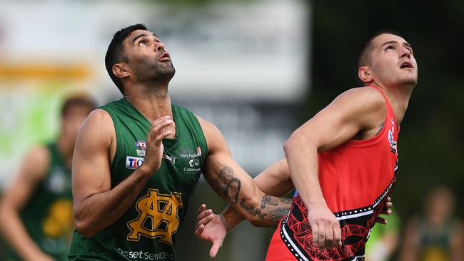St Mary's won against the Tiwi Bombers in Round 3 of the NTFL Men's Premier League. Picture: Felicity Elliott/AFLNT Media