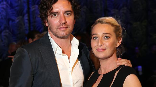 Proud new parents Vincent Fantauzzo and Asher Keddie. Picture: Richard Dobson