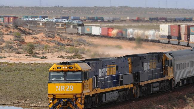 A freight train line, like the Pacific National interstate goods train pictured, connecting the South East with Victoria would provide a shot in the arm to help the region’s economy recover.