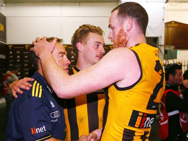 Alastair Clarkson, James Worpel and Jarryd Roughead.