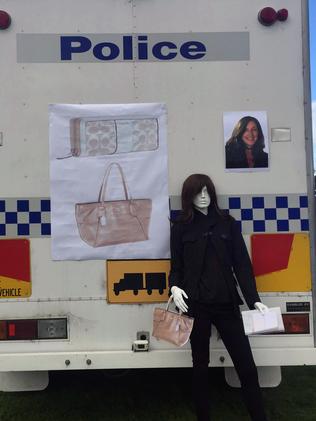 An information caravan is set up by Victoria Police where missing mother Karen Ristevski was last seen in Melbourne. Picture: Melissa Meehan