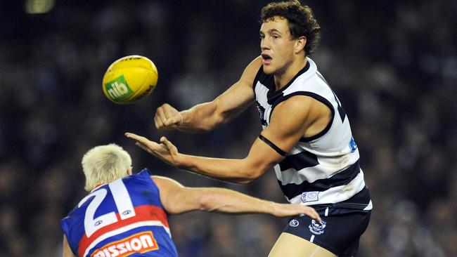 Shane Mumford in action for Geelong in 2009. Picture: Colleen Petch