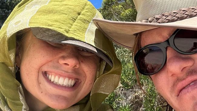 Surfer Kai McKenzie, pictured with girlfriend Eve, was rushed to hospital after he was attacked by a shark while in the water off North Shore Beach near Port Macquarie in NSW. Picture: Instagram