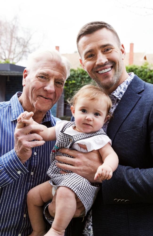 Kris Smith with his father Eddie Smith and daughter Mila. Picture: Supplied