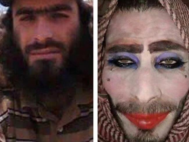 The jihadist (left) and his failed disguise (right).