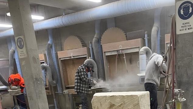 A photo taken from a government training facility in Victoria that allowed trainees to dry cut sandstone. Photo: Supplied.