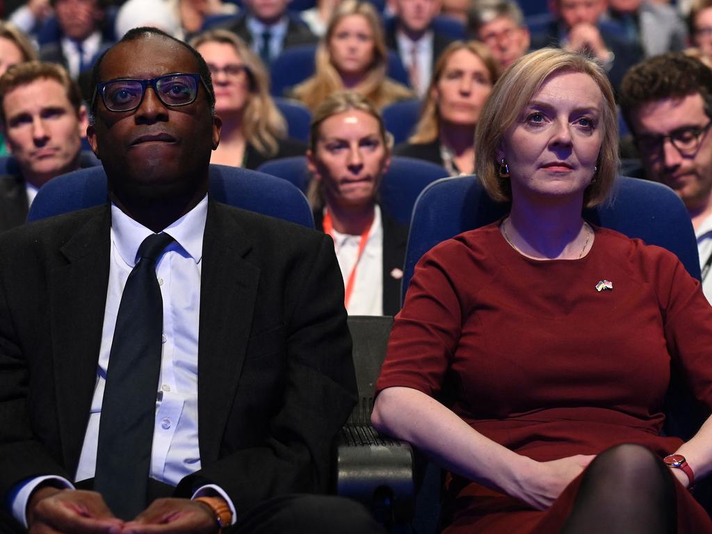 Kwasi Kwarteng and Britain's Prime Minister Liz Truss at the annual Conservative Party Conference. Picture: AFP