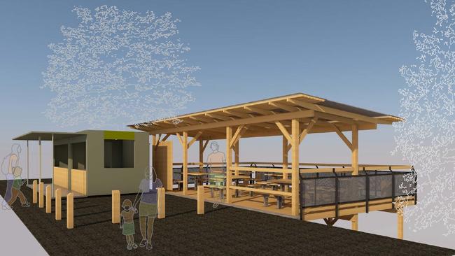 Concept drawings for Nyanggan Gapi Cafe at Sealy Lookout which is included in the $5.4 million grant from the NSW Regional Growth Tourism Environment Fund.