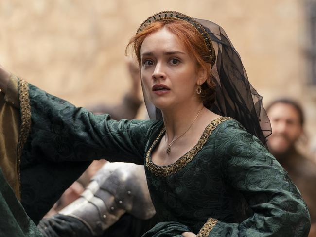 Olivia Cooke as Alicent Hightower in a scene from Season Two Episode One of House of the Dragon.