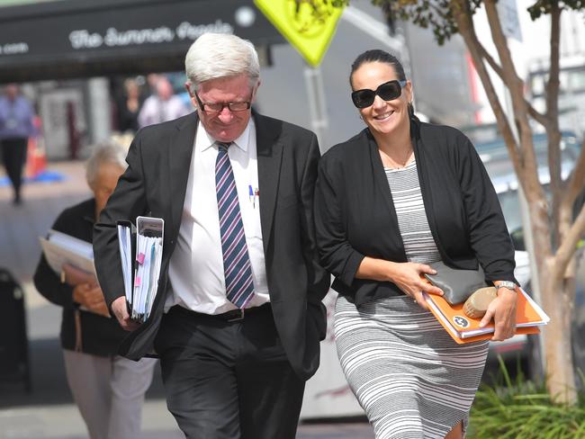 Alison Muller outside Milton Court after appearing on fraud charges earlier this year.