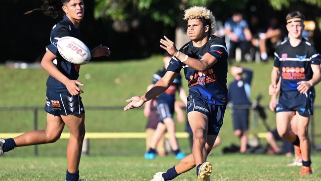 Caloundra SHS rugby league talent Ellyjah Birve in action. Picture: Kylie McLellan