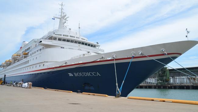 Boutique cruise ship MV Boudicca owned by Fred. Olsen Cruise Lines has docked at Quayside Terminal in Townsville for the first time.