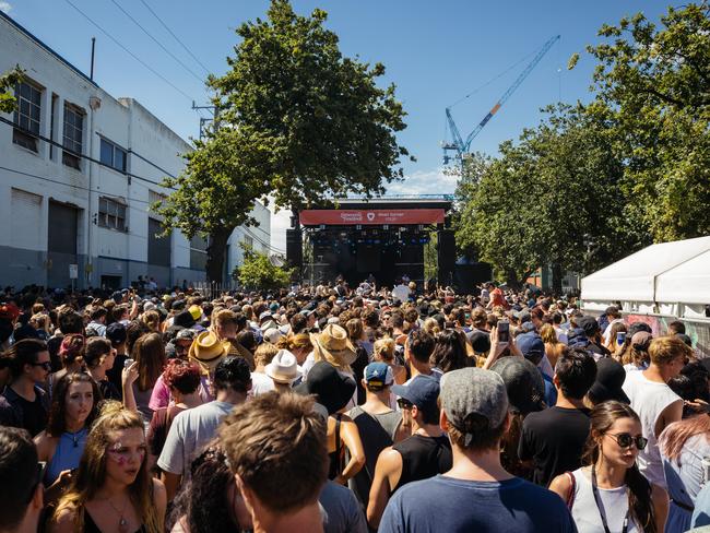 The crowd at Laneway Festival, Footscray, 2016