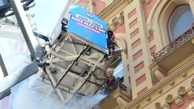 Adelaide Crows' AFLW player Erin Phillips climbs to safety. Picture: Keryn Stevens