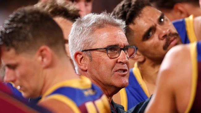 Lions coach Chris Fagan will demand a fearless approach from his players against Geelong. Picture: Michael Willson/AFL Photos via Getty Images