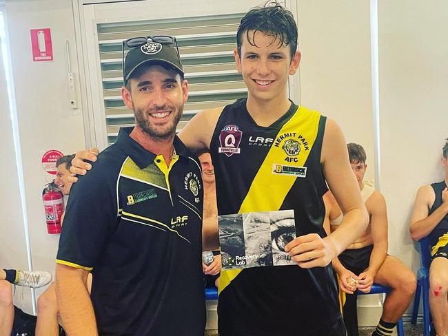 Hermit Park Tigers debutant Henry Stephens kicked six goals against Northern Beaches. Picture: Hermit Park Tigers