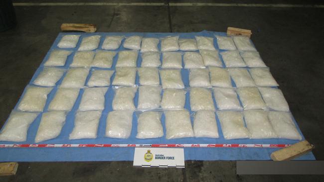 Australian Border Force officers intercepted a sea cargo consignment bound for Ade­laide last month and discovered 313kg of crystal methamphetamine.