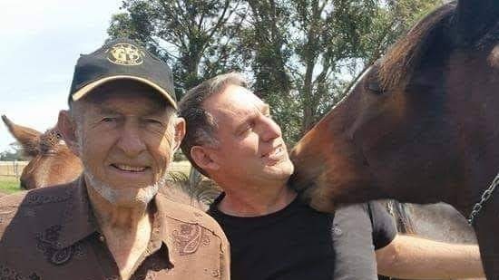 Alan Playford Galloway with his son Alan Thomas Galloway who recently bought Chesapeake Whitsunday. Picture: Supplied