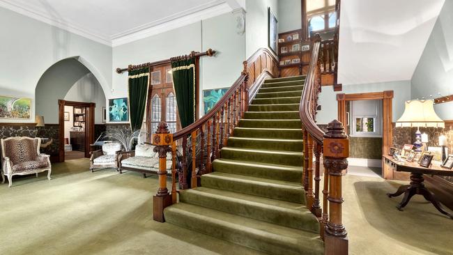 Inside the 13-bedroom bluestone mansion.
