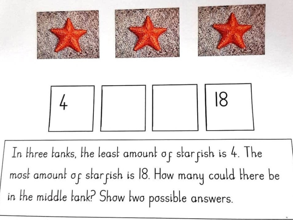 A baffled mum has asked internet for help with 6-year-old daughter’s maths question. Picture: Facebook/FamilyLockdownTipsandIdeas