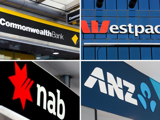 COMPOSITE 4:3 - Australia's four big banks Commonwealth, Westpac, NAB, ANZ. Picture: NCA Newswire