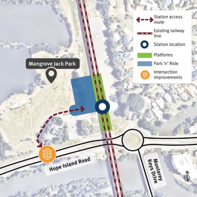 Location of the planned Helensvale North Rail Station.