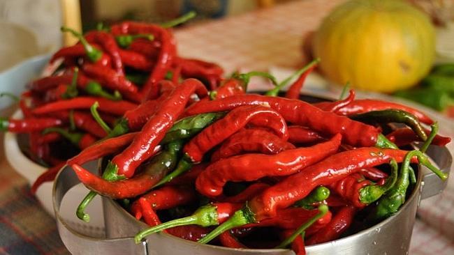 Laura spent an entire day halving and deseeding these freshly picked chillies to make homemade chilli jam. 