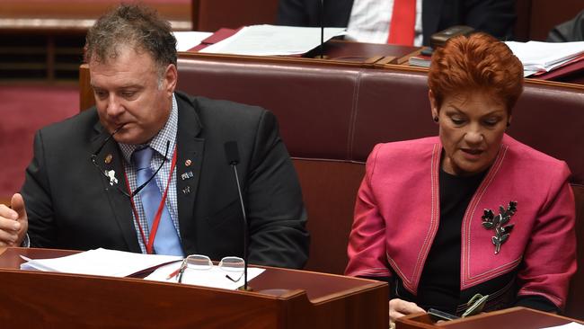 One Nation Senator Rod Culleton is in trouble with party leader Senator Pauline Hanson. Picture: Lukas Coch/AAP